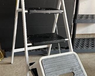 Skinny Mini Metal Three Stool Step Ladder Cosco Metal Step Stool