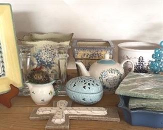 Spring Decor, Blue And Yellow Accents