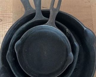 Three Cast Iron Skillets