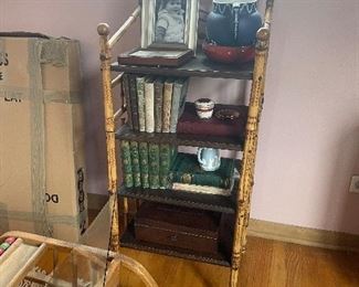 antique small bookshelf bamboo