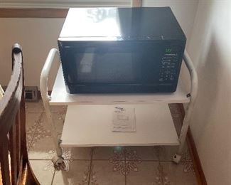 microwave and cart