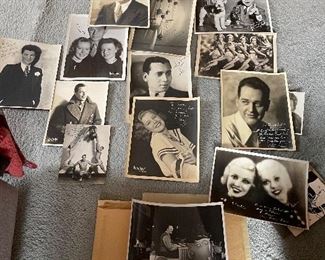Antique early celebrity autographed photos 