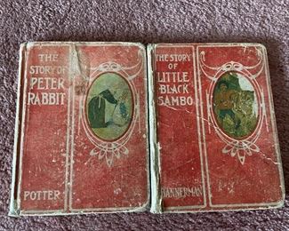 Antique early 1900’s children’s books Peter rabbit & Little Black Sambo. 