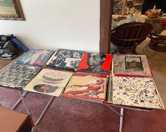 Vintage vinyl records rock and  roll 