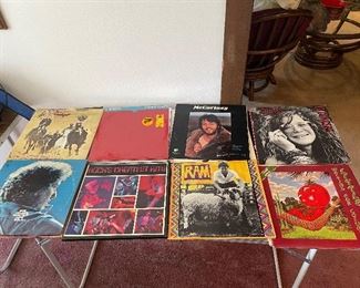 Vintage vinyl records rock and roll