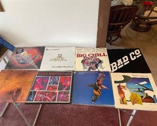 Vintage vinyl records rock and roll