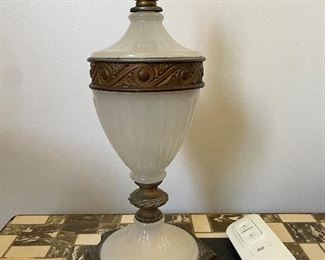 antique bedside table opaline glass