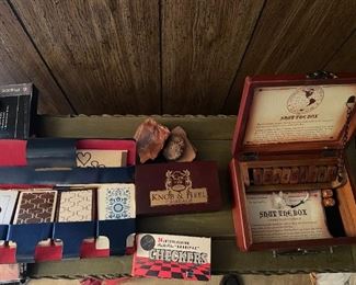 vintage games petrified wood, gem rocks 