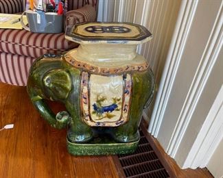 ceramic elephant garden bench