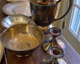antique silver plate dining wares