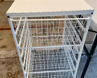 White Organizer Basket Unit 