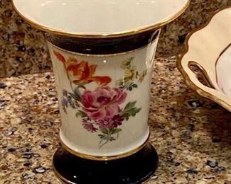 Antique Meissen porcelain floral vase