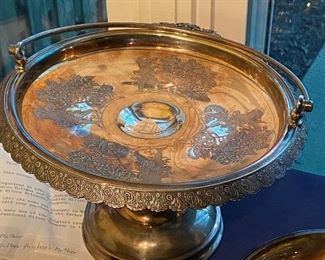 antique silver plate cake stand