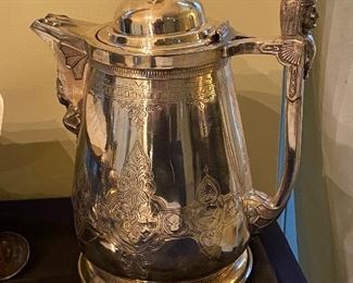 Antique silver plate coffee urn by R. Gleason & Sons - American Silver Manufacturers; circa 1850s