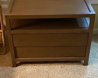 BUY IT NOW! $100 Crate & Barrel 2-Drawer Media Console. (As is, has a crack in the surface of the middle shelf)