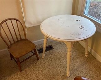BUY IT NOW! White farmhouse play table ($40) and chair ($40) (for kids) 