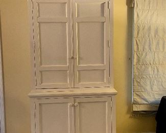 BUY IT NOW! $500 Cute Farmhouse Cupboard (2 separate pieces). Overall size: 42.75"w x 21"d x 82"h