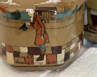 Lot 132: Deldare Ware 1908 Teapot & Creamer Buffalo Pottery  