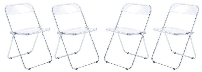 4 Lucite Plia Chairs, Giancarlo Piretti/ Castelli 