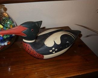 Hand-Painted Wooden Duck