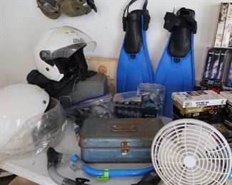 2 Motorcycle Helmets - Scuba Gear