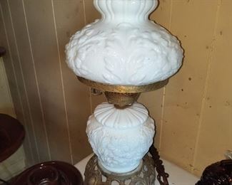 Milk glass lamp