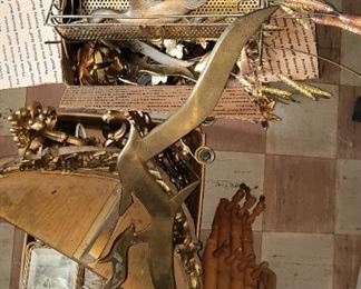 Assorted brass wall hangings