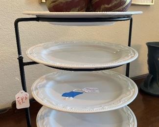plate stand and white plates