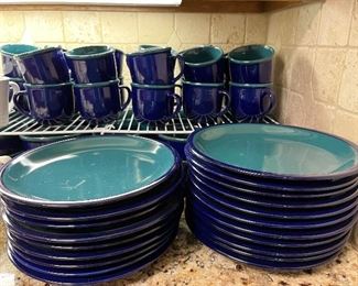 blue plates mugs tableware