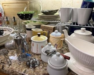 kitchen gadgets and serving pieces