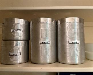 vintage kitchen decanter set, stainless