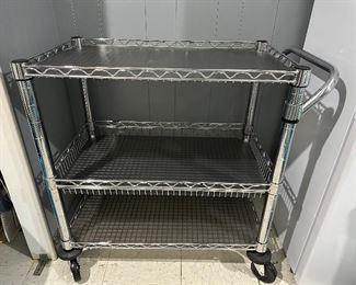 Metal Utility Cart on Wheels