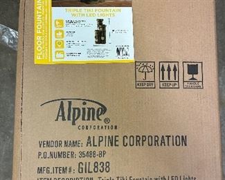 Alpine Cascading Fountain Triple Tiki Fountain with LED Lights GIL838- NEW!