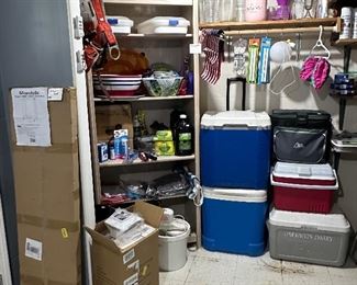 New Log rack; Coolers; Pampered Chef Ice Shaver; Huggies; Cake Carriers; Patio Serving Trays; Pool Shock; Pool Algaecide; Tiki Torch Fuel and Wicks; Rival Ice Cream MakerNew Solar Powered LED Post Caps; Stock Pot; Vases