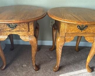 Broyhill Oak Oval End Tables (2)