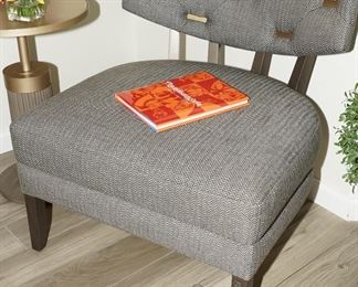 Adriana Hoyo tufted gray Caramelo accent chair from LaMaison