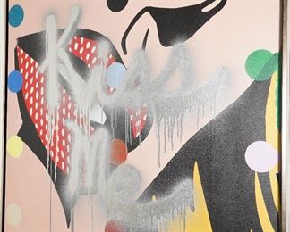 "Kiss Me Smackaroo" Graffiti art print on canvas