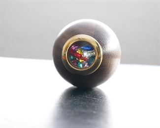 Wood & brass kaleidoscope egg