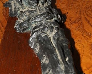 Bronze sleeping cowboy sculpture-Dan Bates