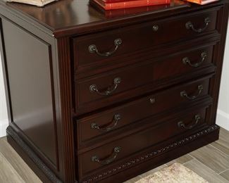 2 drawer cherry wood locking file cabinet