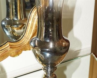 Ombre smoked glass pedestal vase