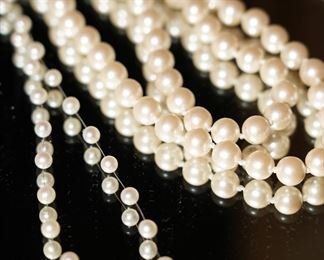 There are two pair of genuine Mikimoto pearls and faux pearls available as well. 