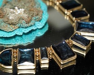 Pretty glass & gold tone jewelry