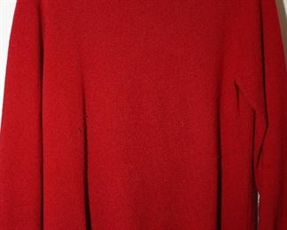Red Neiman Marcus cashmere turtleneck sweater