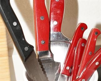 Kitchenaide knives-the 6 red ones are being sold as a set