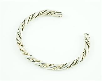 Wrapped silver cuff bracelet