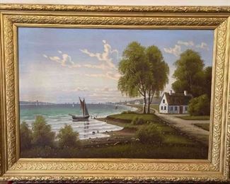 1903 Dutch Painting Signed JA