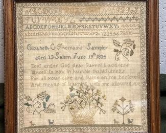 1834 Elizabeth C Thomas Sampler