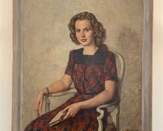1945 Signed Walther Meinhardt Framed Oil Portrait