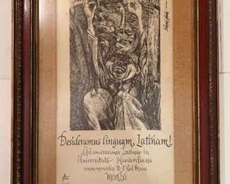 1961 We Miss The Latin Language Poster